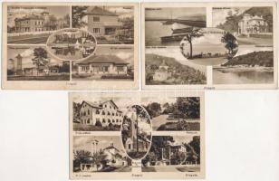 Badacsony - 12 db régi és modern városképes lap / 12 pre-1945 and modern town-view postcards