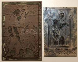 2 db Ex libris nyomóforma linóleumból