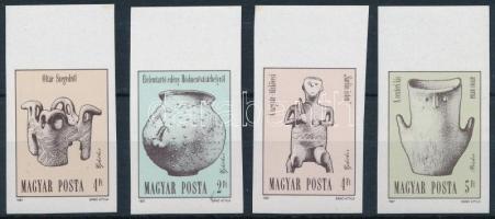 1987 Régészet ívszéli vágott sor / Mi 3891-3894 imperforate margin set