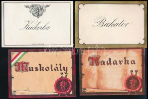 cca 1930-1940 18 db-os háború előtti boros címke gyűjtemény extra állapotban