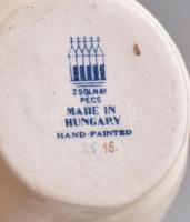 Zsolnay porcelán kaspó, kézzel festett, jelzett, hibátlan, m: 6 cm