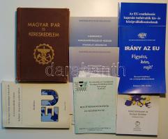 Könyvek: Dobsa-Máriáss: A magyar ipar és kerekedelem, Budapest 1942+8db modern, főként EU-s kiadvány