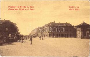 1912 Bród, Nagyrév, Slavonski Brod, Brod na Savi; Jelacic trg. W.L. 139. / Platz / square, market / piac a téren