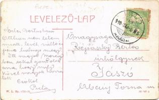 1910 Merény, Vondrisel, Nálepkovo; Felsősor, templom. W.L. Bp. 2731-28. / street, church