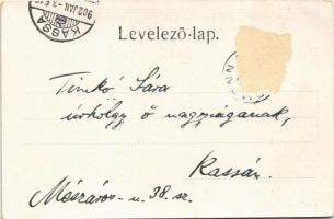 1902 Homonna, Humenné; Jeszenői vár, Friedman Markus üzlete, tér. Pólányi Dezső felvétele / Jasenovs...