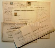 1868-1925 6 db okmánybélyeges irat
