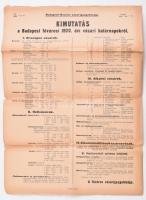 1920 Budapesti éves vásárok hirdetménye, beszakadással 35x50 cm