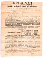 1922 Felhívás rendőri szolgálatra való jelentkezésre. nagy méretű hirdetmény, felül vágott 70x60 cm