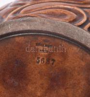 Zsolnay keménycserép kaspó. Mázas kerámia, jelzett, hibátlan. d: 25 cm, m: 23 cm