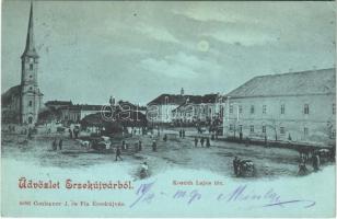 1899 Érsekújvár, Nové Zámky; Kossuth Lajos tér, templom. Conlegner J. és Fia kiadása / square, church (r)