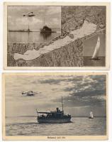Balaton - 4 db régi képeslap hidroplánnal / 4 pre-1945 postcards with seaplane