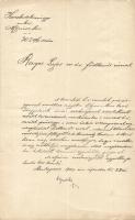 1900 Hegedűs Sándor kereskedelemügyi miniszter aláírása hivatalos levélen