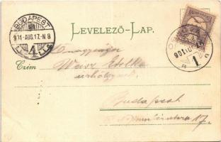 1901 Orsova, Kasanpartie / Cazane / Kazántájkép, Kazán-szoros, csónak. Raichl Sándor junior kiadása ...