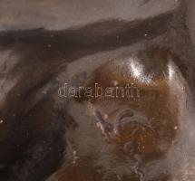 TG. jelzéssel: Harmonikás. Mázas kerámia szobor. Jelzett, hibátlan. 24 cm