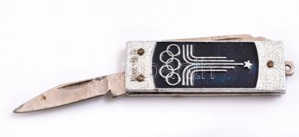 1980 Moszkvai olimpia emlék mini bicska és körömreszelő 7 cm / Miniature Olympic pocket knife