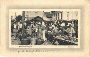 1915 Máramarossziget, Sighetu Marmatiei; Piac tér gyümölcsárusokkal. W.L. Bp. 6066. Wizner és Dávid kiadása / market with fruit vendors (EK)
