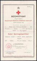 cca 1940 Vöröskereszt, Zöldkereszt 3 db okmány, bizonyítvány