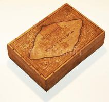 cca 1890 Budapest-Dunakeszi Ocean gyünölcscukor dekoratív fadoboz 13x20x5,5 cm