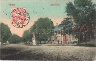 1913 Paripás, Parabuty, Parabutsch, Parabuc, Ratkovo; Iskola utca, szobor. Schröder 490. / street, statue. TCV card