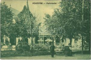 1912 Pöstyén, Piestany; park részlet. Kohn Bernát kiadása / park