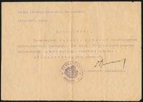 1945 Abaújszántó szabad mozgásra és fehér karszalagra jogosító igazolvány