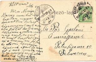 1907 Nagyvárad, Oradea; Zárda épület, utca, villamos, Kern és Petrovics fűszer és csemege kereskedés...