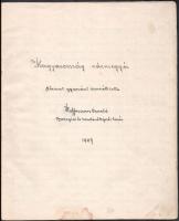 1907 Hoffmann Arnold: Magyarország vármegyéi kézirat gyanánt. 39 oldal.