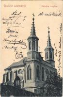 1910 Szatmárnémeti, Szatmár, Satu Mare; Kálvária templom. Hollósi felvétele Cs.B.Sz. (W.L. ?) / Calvary church (EK)