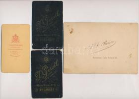 cca 1880-1900 Vegyes fotó tétel, 6 db, portré fotók, közte egy sír fotóval, keményhátú fotók román m...
