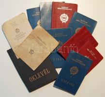 cca 1950-1970 10 db igazolvány és útlevél