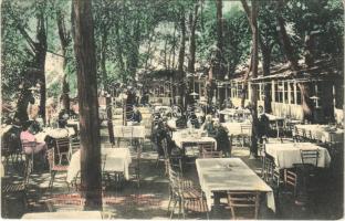 1906 Karánsebes, Caransebes; Lichtneckert szállodai vendéglőkert. H. Rosenfeld / restaurant garden