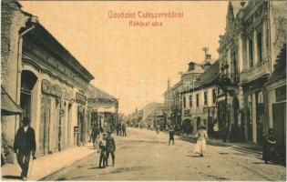 1909 Csíkszereda, Miercurea Ciuc; Rákóczi utca, Fekete és Nagy Gyula üzlete. W.L. (?) 1788. / street, shops
