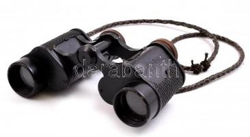 G. Fournier Paris, katonai távcső 8x-os nagyítás.Jelzett, bőr kopottas bőr borítással, bőr szíjjal 1...