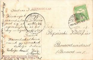 1911 Petrozsény, Petrosani; Kossuth Lajos utca, kávéház, Grüner üzlete. W.L. Bp. 5390. 1911-13.  Mun...