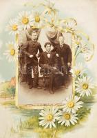 cca 1870-1900 Erdélyi család fotóhagyatéka, 52 db keményhátú portréfotó széteső állapotú bőr fotóalb...
