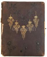 cca 1870-1900 Erdélyi család fotóhagyatéka, 52 db keményhátú portréfotó széteső állapotú bőr fotóalb...