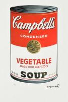 Andy Warhol (1928-1987): Campbell soup. Litográfia, papír, jelzett a nyomaton. Kézzel sorszámozott 26/100 jelzett a nyomaton. Georges Israel editeur - Leo Castellli New York, szárazpecséttel, pecséttel, hologrammal jelzett / Lithography 38,3x56,3 cm