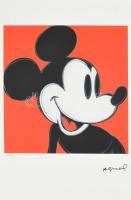 Andy Warhol (1928-1987): Mickey Mouse - Disney. Litográfia, papír, jelzett a nyomaton. Kézzel sorszámozott 57/100 jelzett a nyomaton. Georges Israel editeur - Leo Castellli New York, szárazpecséttel, pecséttel, hologrammal jelzett / Lithography 38,3x56,3 cm