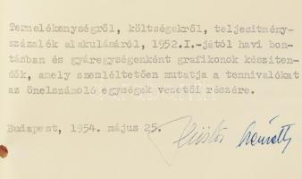 1954 A (Ganz) MÁVAG Mozdony- és Gépgyr Budapest önköltség csökkentési terve 1954. május-szeptember k...