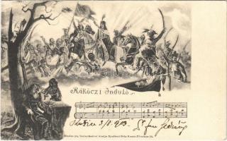1903 Rákóczi Induló kottával. Nyulászi Béla kiadása Kassán / Hungarian military march with music sheet (EK)