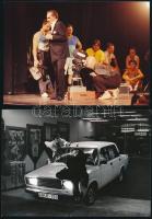 Színes és fekete-fehér fényképek színészekről, forgatásról, többek között: Eperjes Károly, Eszenyi E...