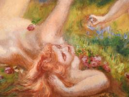 Tardos Krenner V jelzéssel: Jelenet. Olaj, karton. Dekoratív fa keretben. 48x61,5 cm