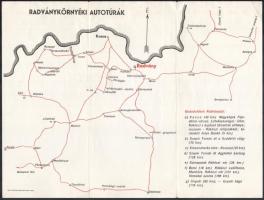 cca 1940 Radvány Kastélyszálló prospektus+ Radványkörnyéki autotúrák térkép