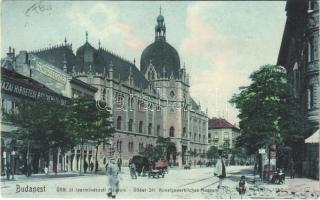 1911 Budapest IX. Üllői út, Iparművészeti múzeum, gyógyszertár, hazai hirdetési részvénytársaság, hirdetőoszlop, útépítés. Photobrom 44.