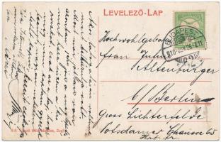 1910 Budapest XIV. Zugló, Bosnyák utca és Hajtsár út sarok, Hernhut János vendéglője. Váradi Béla ki...