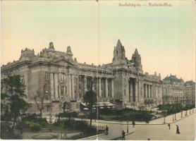 Budapest V. Szabadság tér, Tőzsdepalota, Upor József Nagy Kávéház. Kinyitható panorámalap / folding panoramacard