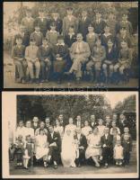 1927-1933 2 db fotó, csoportképek (esküvői, iskolai), hátulján feliratozottak, 9x14 cm