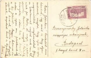 1926 Boldog húsvéti ünnepeket! Pipázó nyúl gyerekekkel / Easter greeting, rabbit with pipe. B.K.W.I....