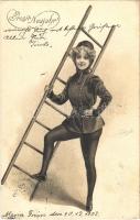 1902 Újévi üdvözlet kéményseprő hölggyel / Prosit Neujahr! / New Year greeting with chimney sweeper lady. E.A.W. 834. litho (EK)