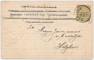 1902 La Suedoise / Svéd hölgy. Magyar szecessziós dombornyomott litho / Swedish lady. Serie 653. Nr....